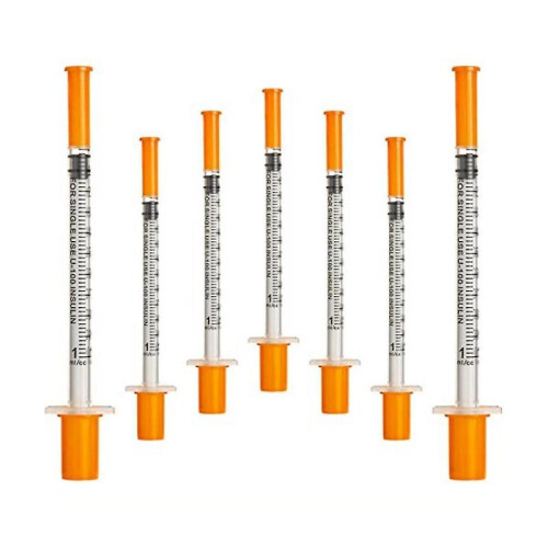 50pcs/pack 1ml Syringe with 30g (8mm Long) Lab Supplies Individually Sealed Package