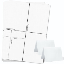 OfficeGear 2-up [25 sheets 50 Cards] Printable Folding Name Tent Table Place Cards 190gsm Perforated Scored Cards for Hotels Restaurants Conference Ev
