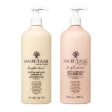 Hairitage Length Check Biotin + Jamaican Black Castor Oil Shampoo and Conditioner Set for Hair Growth Thickening & Volume - Hydrating Repair Sha