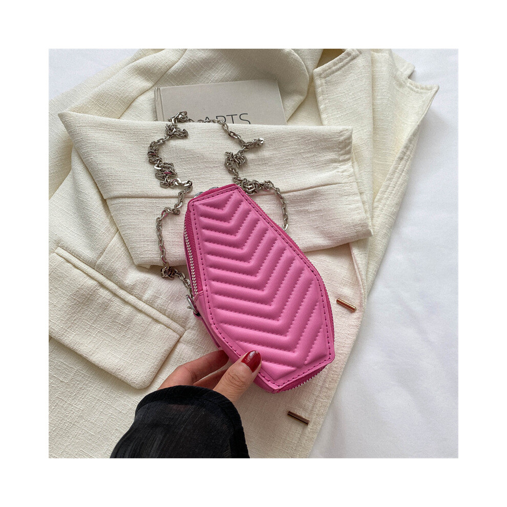 (Rose Pink) Chic Sized Medium Pu Shoulder Bag With Elegant Chain For Use Everyday-image-OPC-PJ9FZVY-NEW