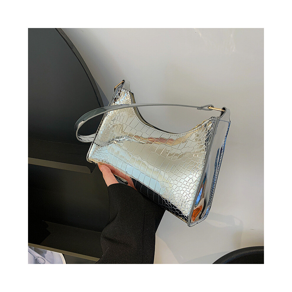 (Silver) Color Solid Contemporary Handbag In Trendy Stone Pattern For Style Effortless Daily-image-OPC-PJ9G5JJ-NEW