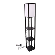 Modern Shelf Floor Lamp Soft Light 4-Tier Open She