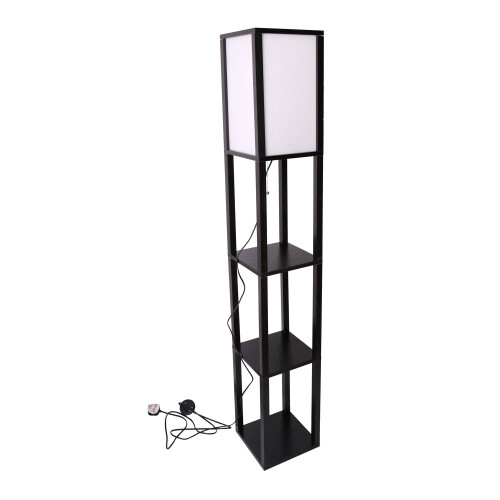 Modern Shelf Floor Lamp Soft Light 4-Tier Open She