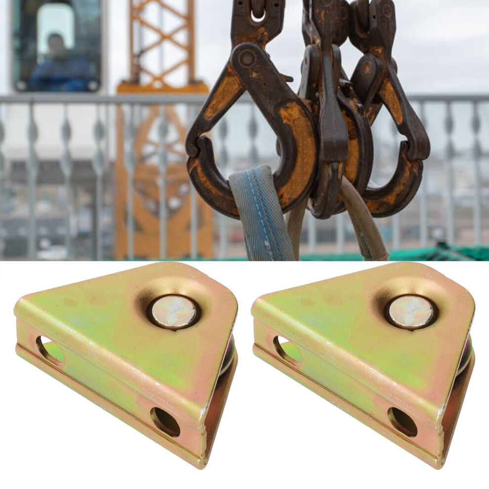 2Pcs Fixed Pulley 250Kg Galvanized Steel 48Mm Ã9Mm 6941330943183