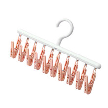Socken Hanger Multifunktions 360 Grad Rotating 10 Clips Socken Drying Rack für Schlafsaal Home Balkon Pink und Weiß