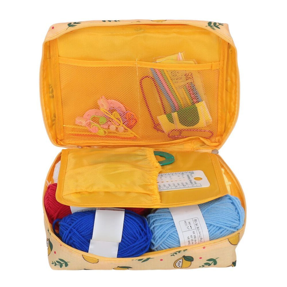 (yellow) Crochet Hooks Set Craft Sanding Ergonomic Hand Knitting Art Tools For Beginners Arthritic Hands