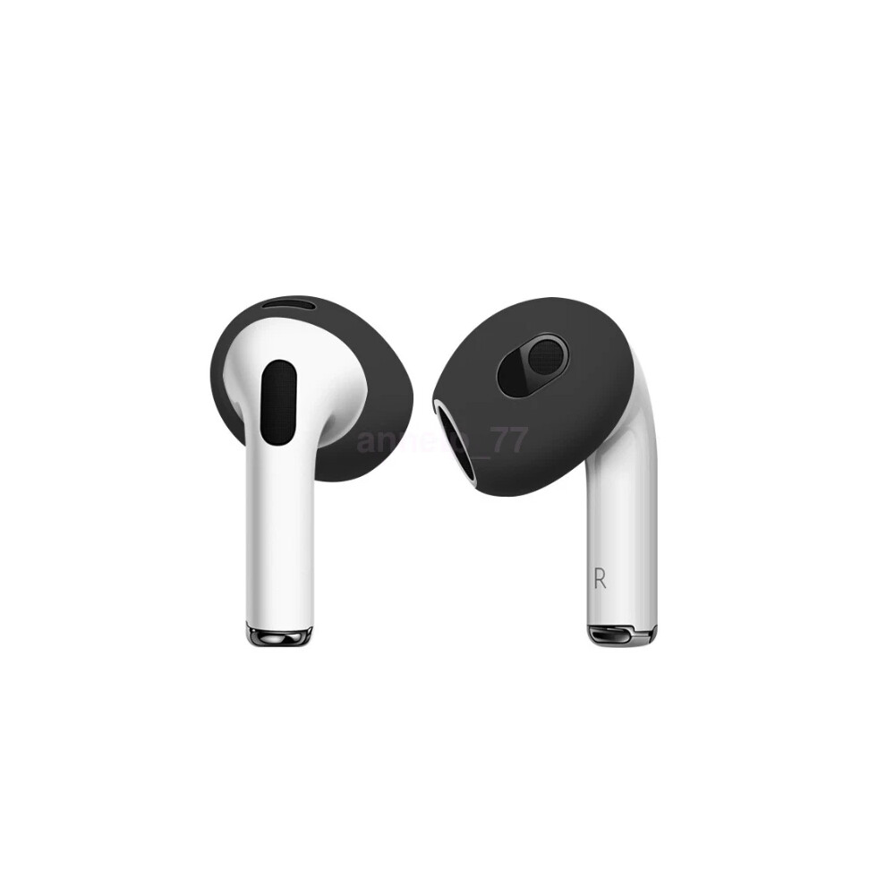 (Black) For Apple Airpods3 Case Earpod Cover Ear Hook Earbuds Ear Tips Silicone Thin Black 4069369106606