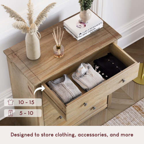Vida Designs Panama 5 Drawer Chest Rustic Pine Bedroom Storage 2