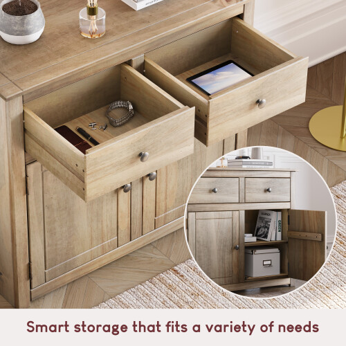Vida Designs Panama 2 Door 2 Drawer Sideboard Cupboard Pine Wood 2