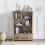 Vida Designs Panama 1 Drawer Bookcase Solid Pine Oak Finish 2