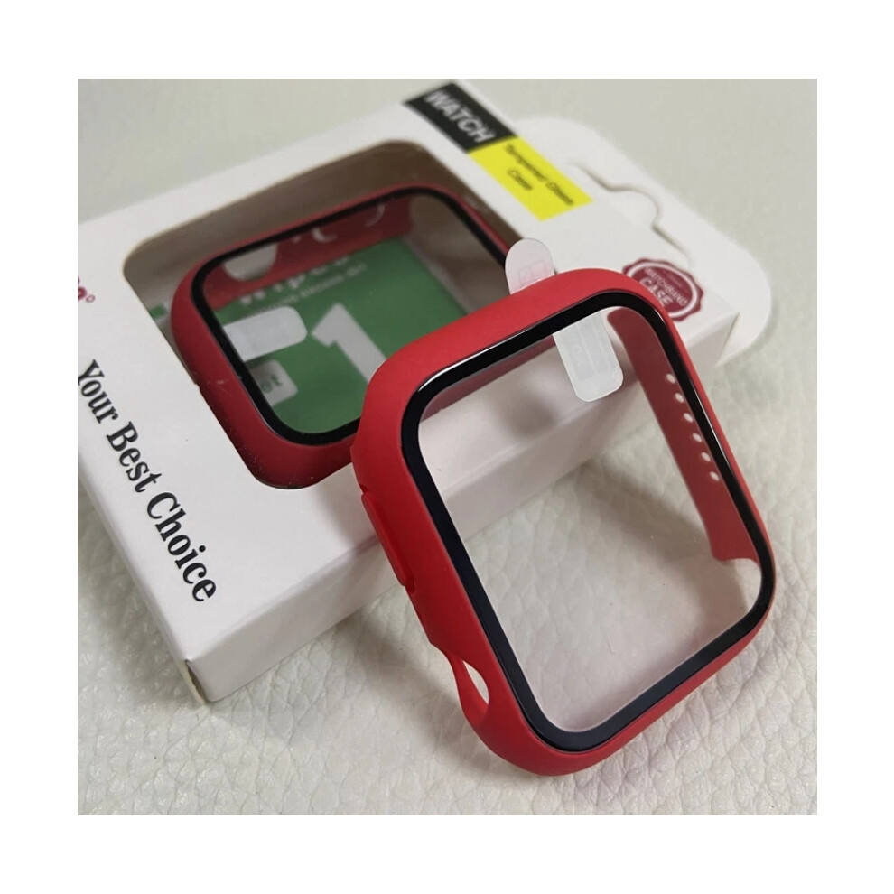 (, For Apple Watch 44Mm) For Apple Watch Series 7 6 5 4 Se S8 Iwatch Matte Protective Screen Cover Case Red 4069369107818