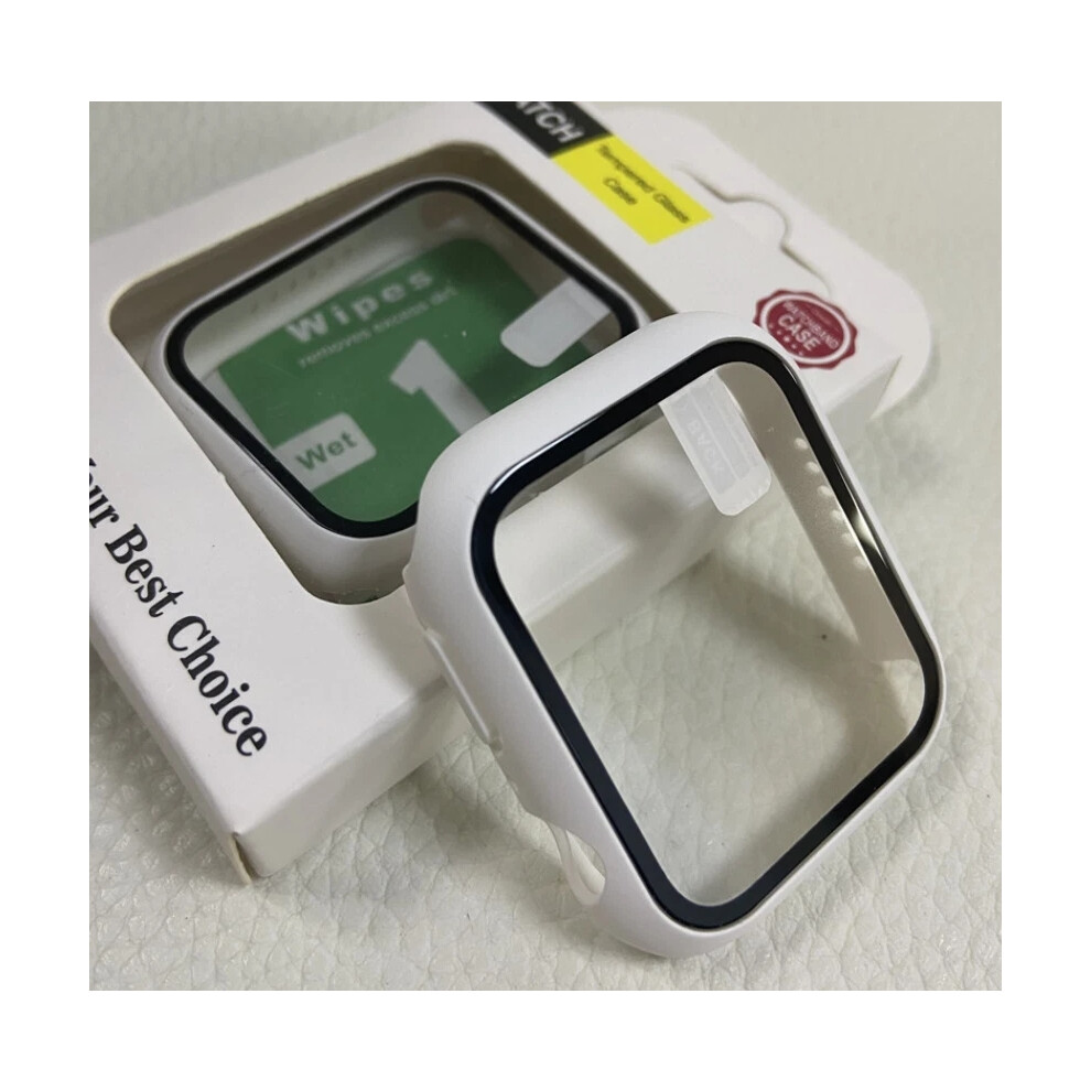 (, For Apple Watch 44Mm) For Apple Watch Series 7 6 5 4 Se S8 Iwatch Matte Protective Screen Cover Case White 4069369108235