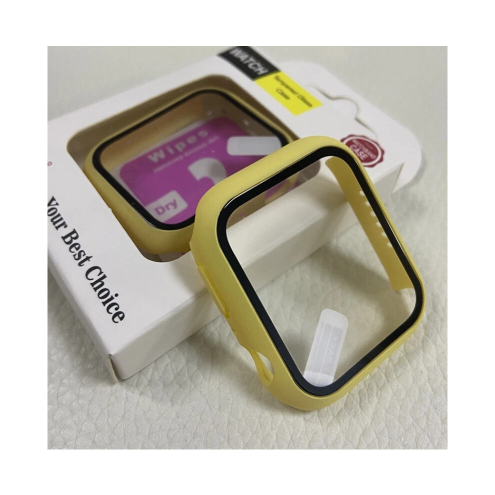 (, For Apple Watch 44Mm) For Apple Watch Series 7 6 5 4 Se S8 Iwatch Matte Protective Screen Cover Case Yellow 4069369108372