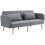 Homcom HOMCOM Convertible Sofa Bed Settee with Cushions, Adjustable Backrest, Grey 9