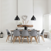 (Dining Table X Large 180cm Seats 6 to 8 in Dark Pine) Canterbury Dining Table in Grey and Dark Pine
