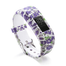 (Blue flower, S) Replacement Band Junior Buckle Strap Secure Wristband For Garmin Vivofit 3 JR2 New