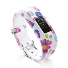 (Purple flower, S) Replacement Band Junior Buckle Strap Secure Wristband For Garmin Vivofit 3 JR2 New