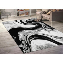(Black-Grey, 200 x 290 cm) Rugs For Living Room Bedroom Hall Runner Door Mats