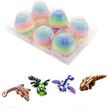6 Pack Small Mystery Eggs, 3d Printed Dragon Eggs with Colored Dragon Inside