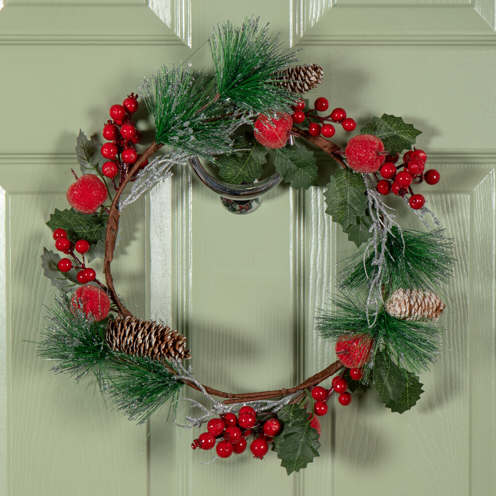 Samuel Alexander Christmas Wreath with Apples and Red Berries 45cm - Image 4