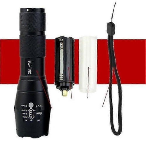 Xml-t6 Outdoor Flashlight Torch with Adjustable Focus Zoom, Handheld Flashlight Bright 900 Lumens Pocket Torch 1