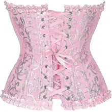 (3*L Plus,Pink)Szivyshi Women's Overbust Sweetheart Lace Up Plastic Bones Corset Bustier Topnew For 2024new For 2024 Dg