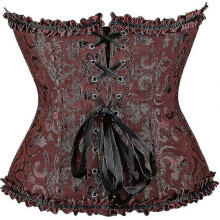 (6*L Plus,Brown)Szivyshi Women's Overbust Sweetheart Lace Up Plastic Bones Corset Bustier Topnew For 2024new For 2024 Dg