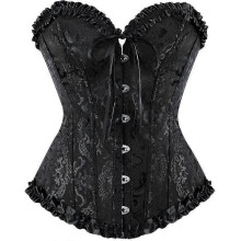 (6*L Plus,Black)Szivyshi Women's Overbust Sweetheart Lace Up Plastic Bones Corset Bustier Topnew For 2024new For 2024 Dg