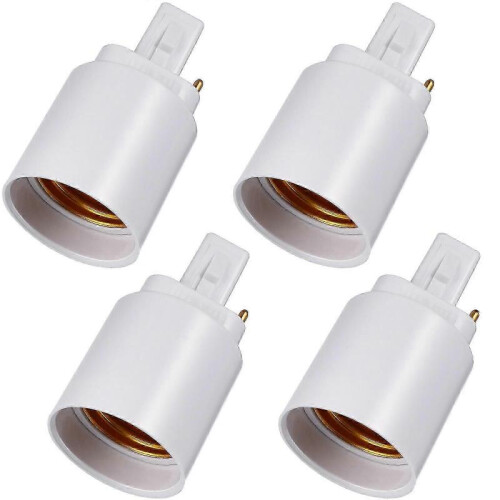 4 Pcs G24d To E27 Adapters Double Pin Light Bulb Sockets Extenders Lamp Accessories 1