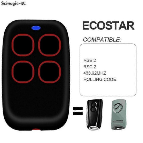 (red) Ecostar Rsz1 Rsc2 Rse2 Garage Remote Control 4 Buttons 433mhz High Quality Ecostar Remote Control Gate Garage Door Command 1