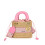 (Pink, Small) One-shoulder straw crossbody versatile handbag 1