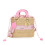 (Pink, Large) One-shoulder straw crossbody versatile handbag 1