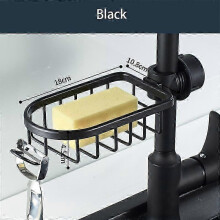 (black) Bathroom Storage Rack Aluminum Shower Soap Holder Kitchen Faucet Sink Rag Holders Bathroom Storage Shower Shelves Adjustable