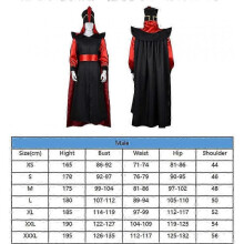 (XL) Adult Jafar Cosplay Costume Jumpsuit Cloak Hat For Men Adult Outfits Disguise Halloween Carnival Party Fantasia Roleplay Suit