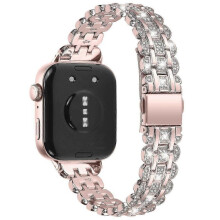 Type E for Huawei Watch Fit 3 Metal Watch Strap Rhinestone Flower Style Band Bracelet