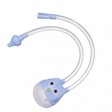 Manual Baby Nasal Aspirator Owl Shape Strong Hardness Comfortable Oral Suction Baby Safety Nose Cleaner Blue