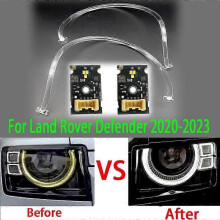 (A pair DRL and Chip) For Land Rover Defender 2020 22021 2022 2023 Car Drl Headlight Light Guide Strip Daytime Running Light Tube Bar Drl Chip Board