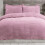 (King) Teddy Plain Duvet Cover and Pillowcase Set - Mauve 4