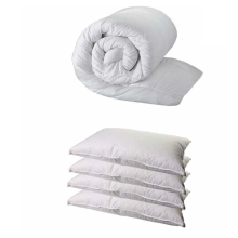 KING SIZE DUVET & 4 DELUXE PILLOWS - KING 13.5 TOG QUILT & 4 SUPERFIRM PILLOWS