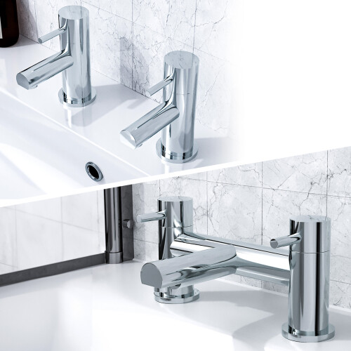 NES Home Marc Basin & Bath Filler Mixer Tap Set Chrome