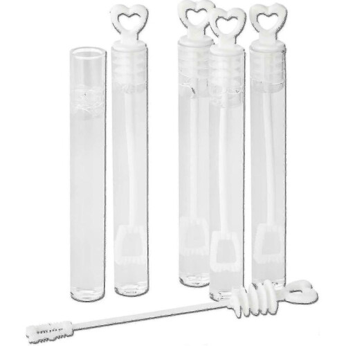 48pcs Soap Bubbles - Wedding Bubbles with Heart Handle for Weddings - (meili)