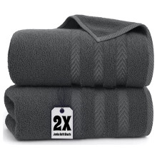 2X Large Jumbo Bath Sheet (90 x 150 cm) Egyptian Cotton XL Bath Towels 600GSM (Charcoal Grey)