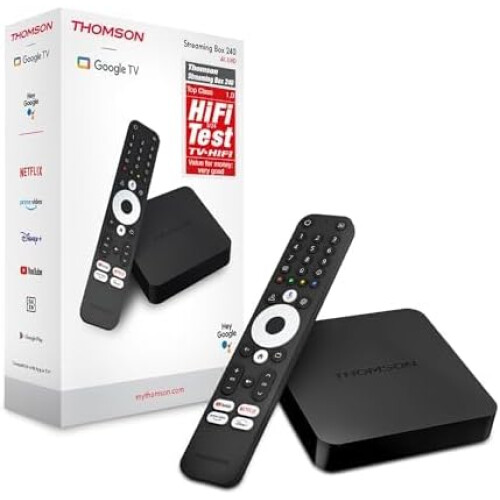 Thomson Streaming Box 240, 4K UHD, Google TV, Google Voice Control,