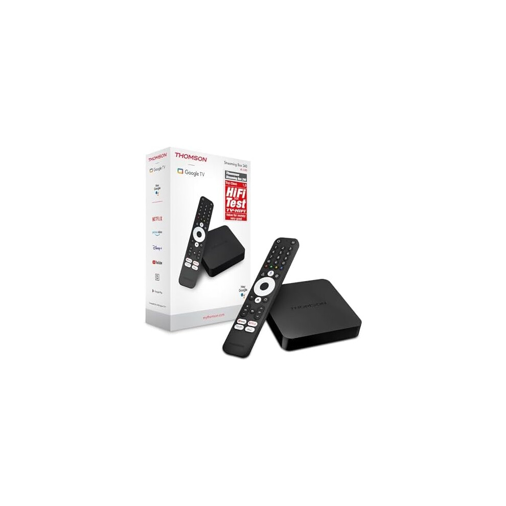 Thomson Streaming Box 240, 4K Uhd, Google Tv, Google Voice Control,