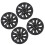 4Pcs 18in Wheel Hubcap Matte Black Cool Sporty 7