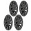 4Pcs 18in Wheel Hubcap Matte Black Cool Sporty 4