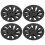 4Pcs 18in Wheel Hubcap Matte Black Cool Sporty 6