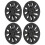 4Pcs 18in Wheel Hubcap Matte Black Cool Sporty 8