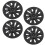 4Pcs 18in Wheel Hubcap Matte Black Cool Sporty 9