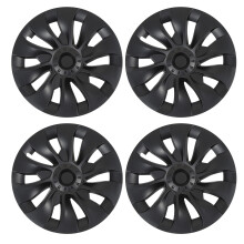 4Pcs 18in Wheel Hubcap Matte Black Cool Sporty